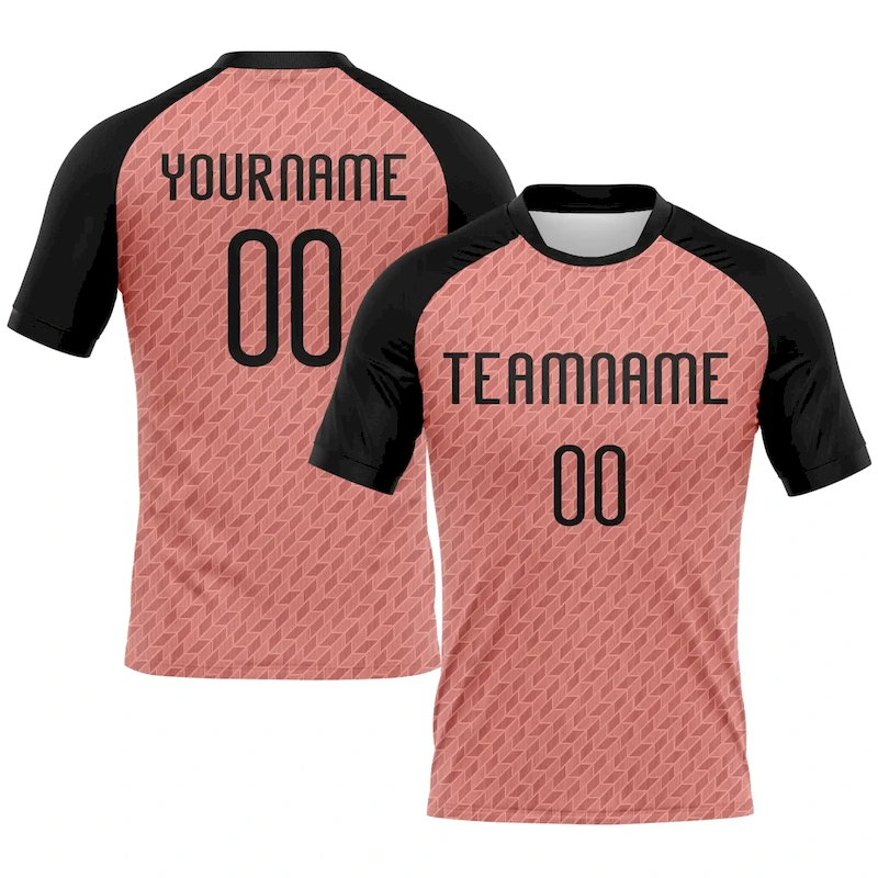 Volleyball0016.webp Custom Light Pink Black-White Geometric Shape Sublimation Volleyball Uniform Jersey - Image 1