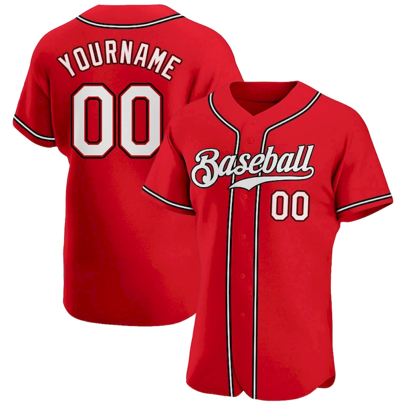 red_0099-5.webp Custom Red White-Black Authentic Baseball Jersey - Image 1